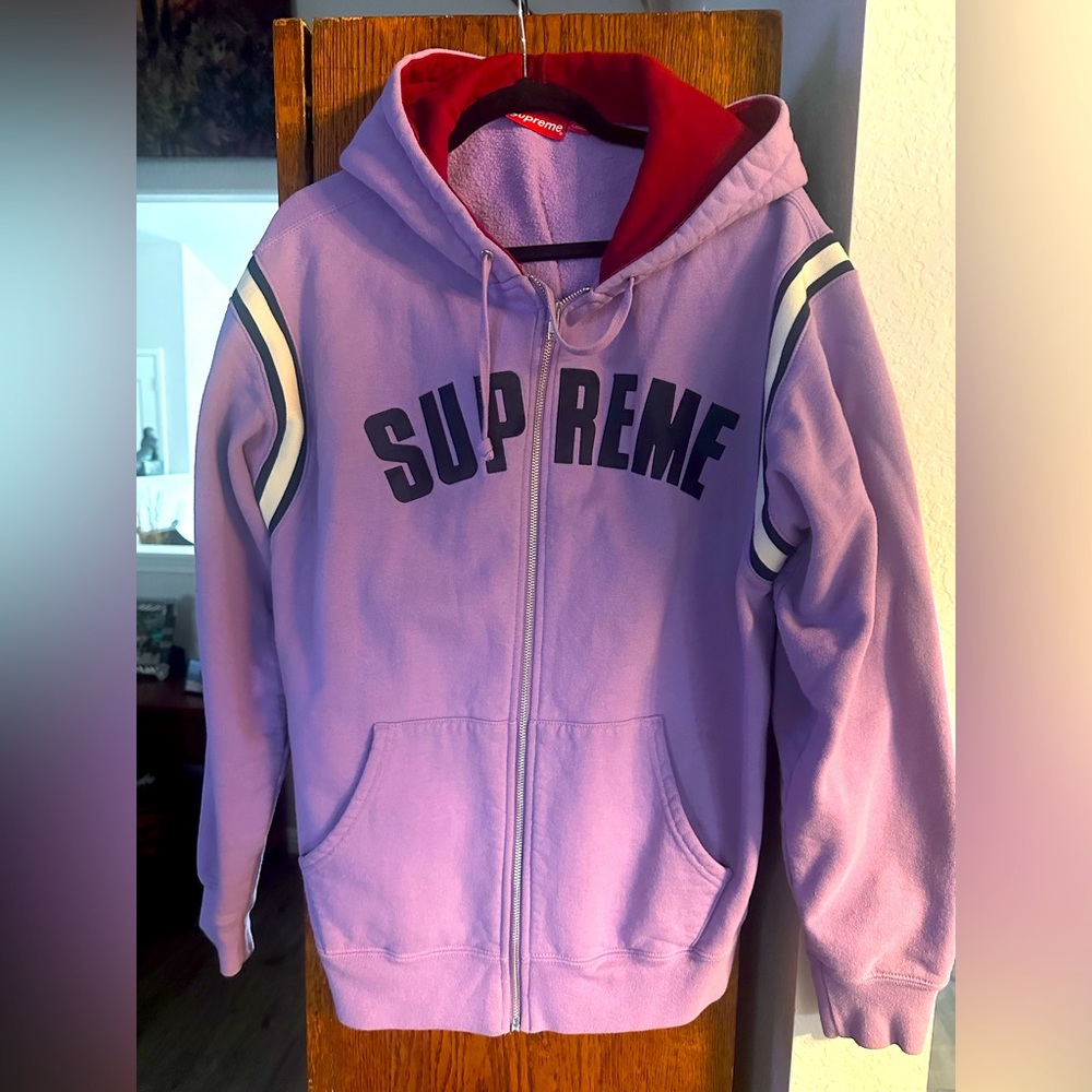 Supreme Jet Sleeve Zip-Up Hoodie Violet